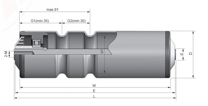 ML2240 double groove “O” belt conveyor roller